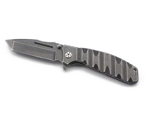 Нож складной Stinger,114,3 мм, рукоять: нержавеющая сталь, (чёрный), с клипом, подарочная коробка